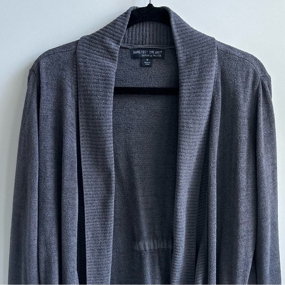 Barefoot Dreams Cozychic Ultra Lite Knit Open Cardigan Sweater Gray Size Medium - Picture 2 of 16